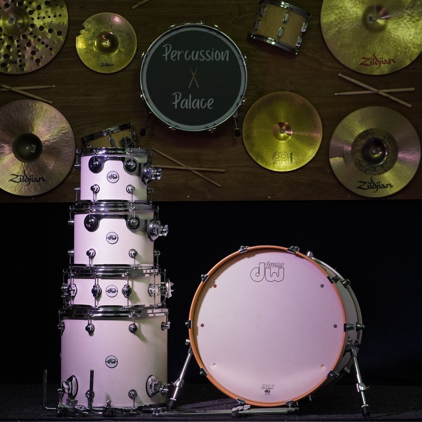 DW Design HVLT Maple Drum Kit in White (Shell Pack)