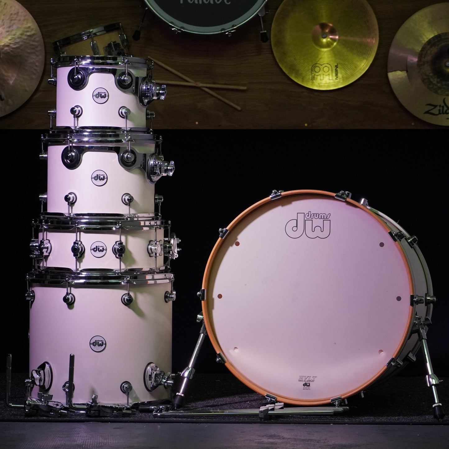 DW Design HVLT Maple Drum Kit in White (Shell Pack)