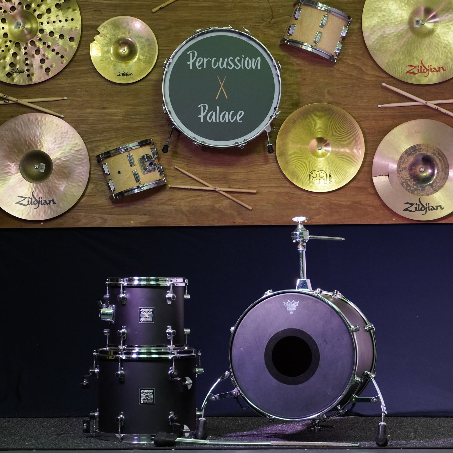 Sonor Sonic Plus II Bop Drum Kit in Matte Black (Shell Pack)