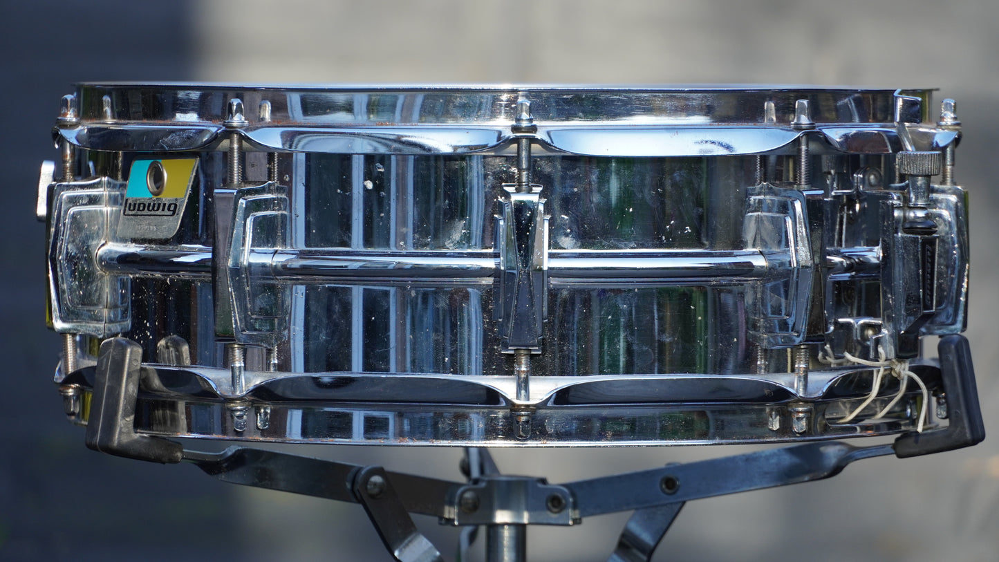 Ludwig LM400 Supraphonic 14"x5" Blue/Olive Badge Aluminium Snare Drum