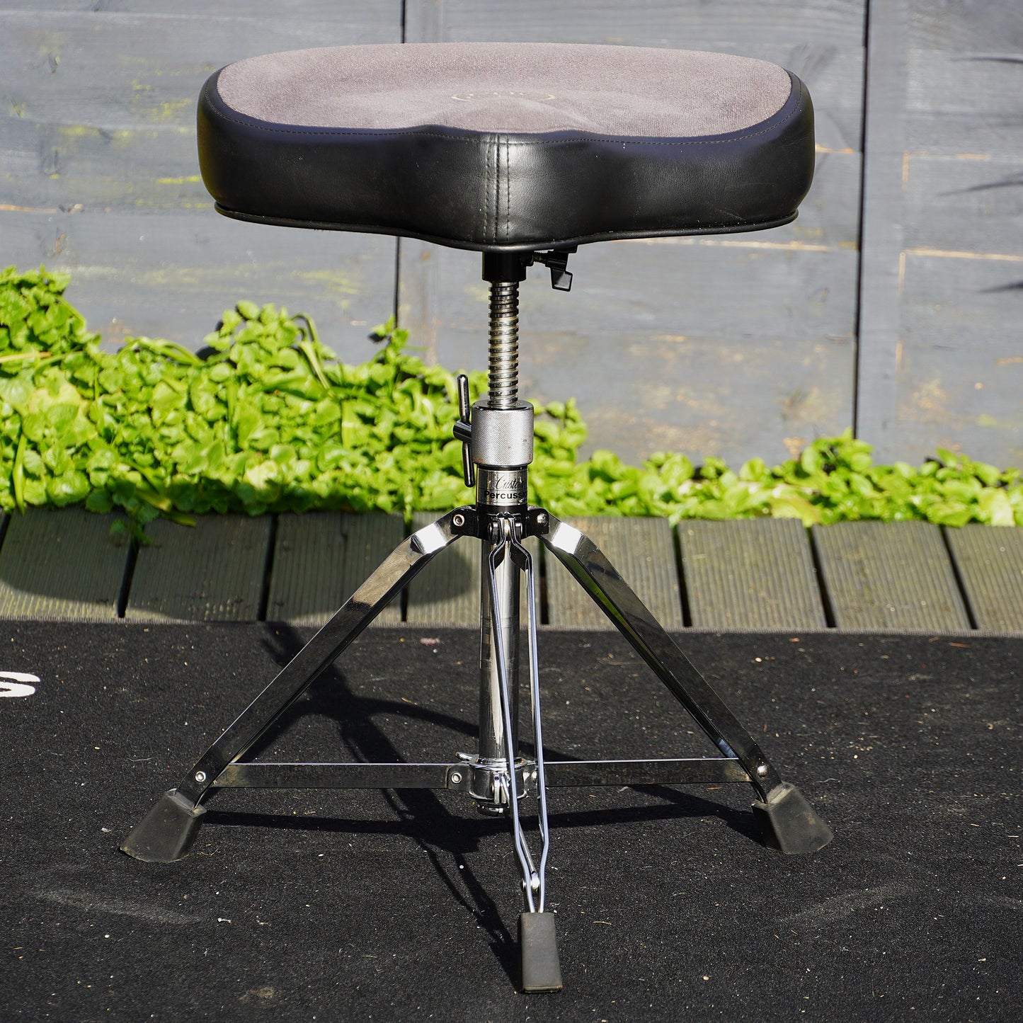 Roc n Soc Saddle Drum Throne in Grey w/ Custom Percussion Base