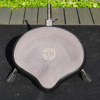 Roc n Soc Saddle Drum Throne in Grey w/ Custom Percussion Base