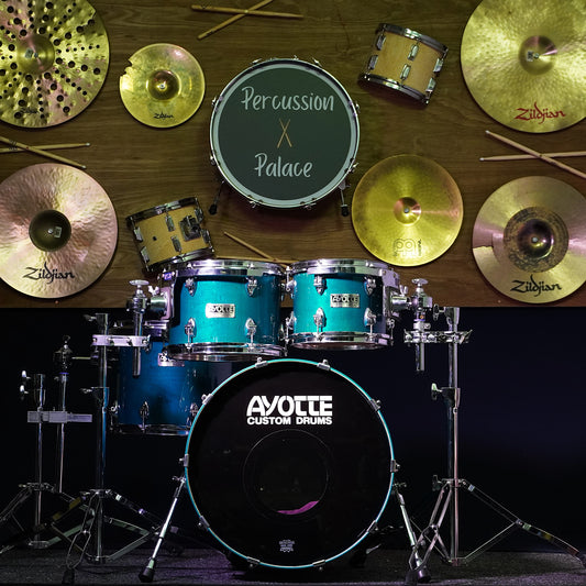 Ayotte (Ray Ayotte Era) Maple Drum Kit in Blue Transparent Lacquer (Shell Pack)