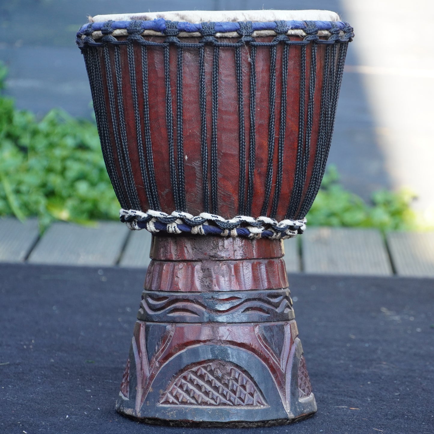 Traditional Hand-Carved African Djembe - Rope Tuned w/ Natural Hide