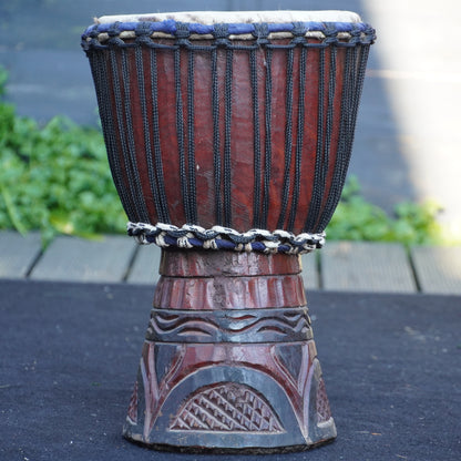 Traditional Hand-Carved African Djembe - Rope Tuned w/ Natural Hide