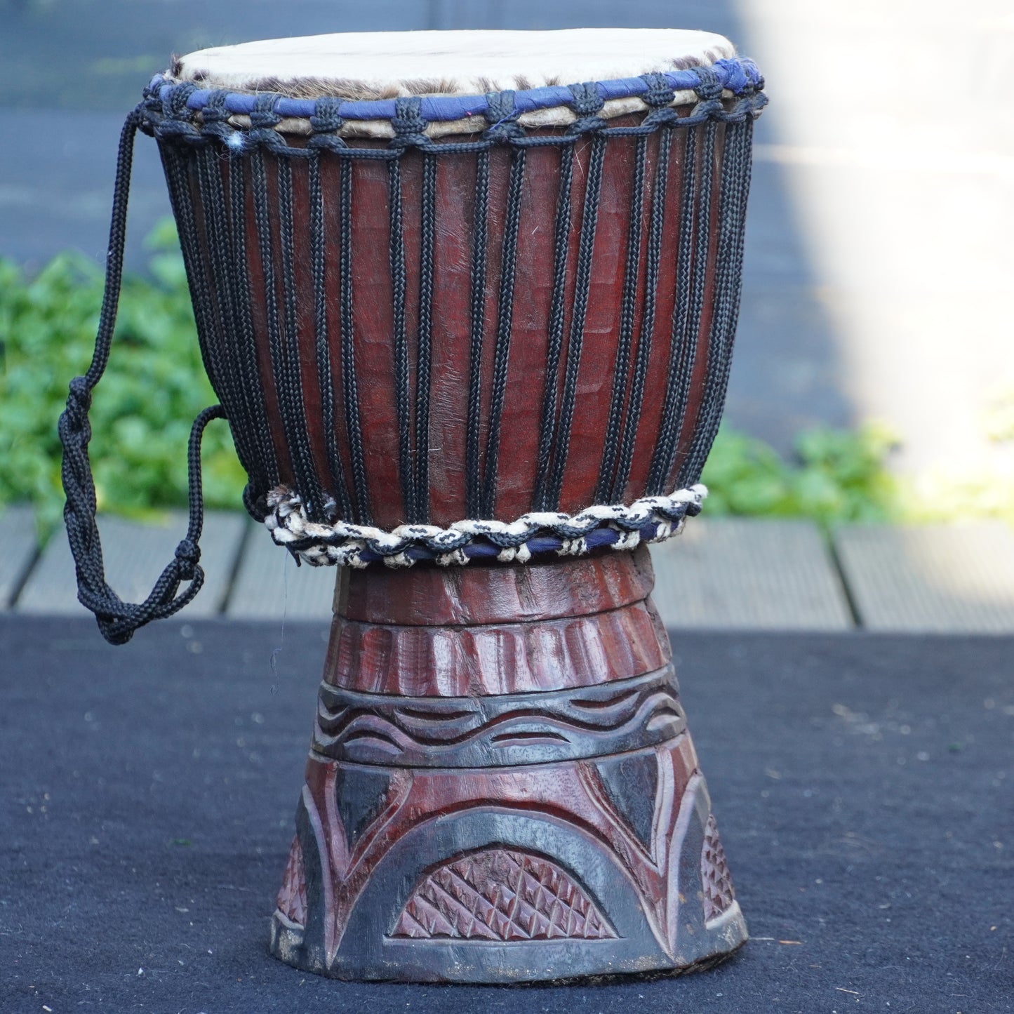 Traditional Hand-Carved African Djembe - Rope Tuned w/ Natural Hide