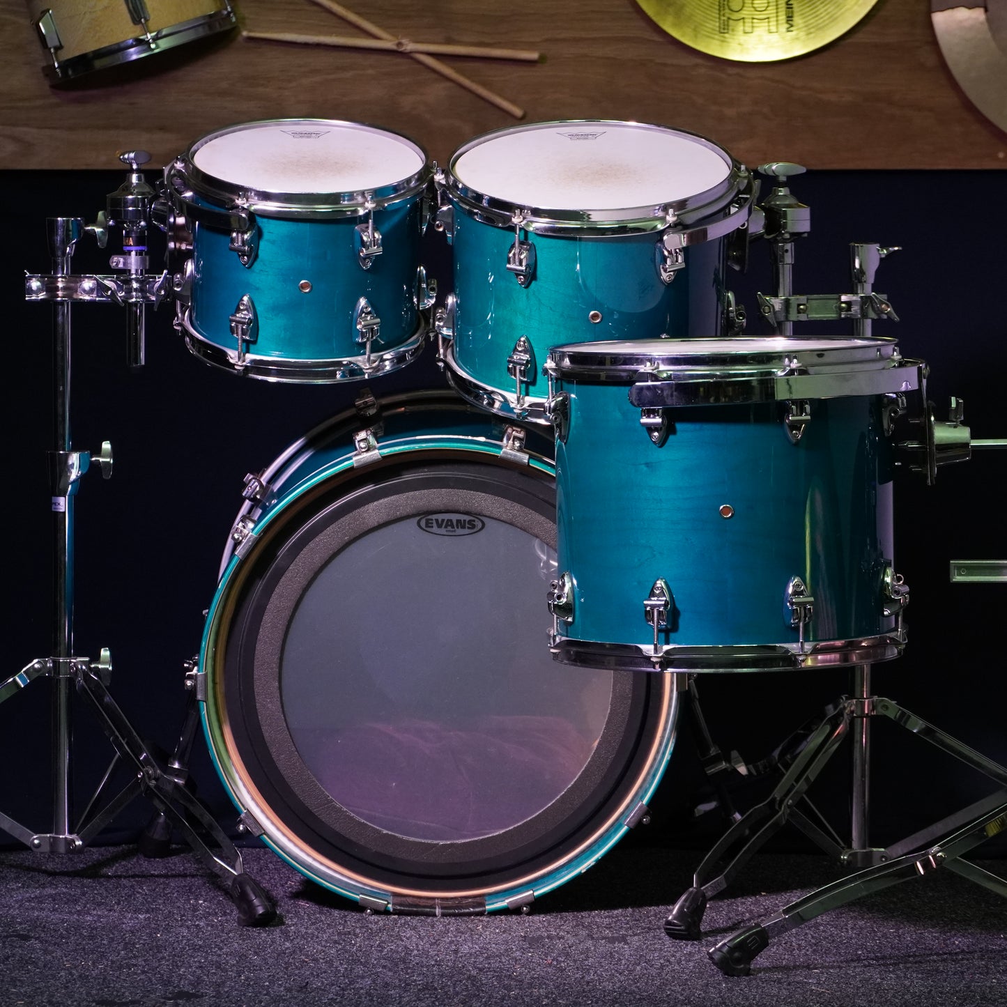 Ayotte (Ray Ayotte Era) Maple Drum Kit in Blue Transparent Lacquer (Shell Pack)