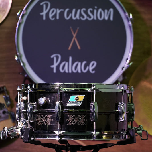 Ludwig No.453 Blue/Olive Badge Engraved Black Beauty Super-Sensitive 14"x6.5" Brass Snare Drum (Serial No. 2077981)