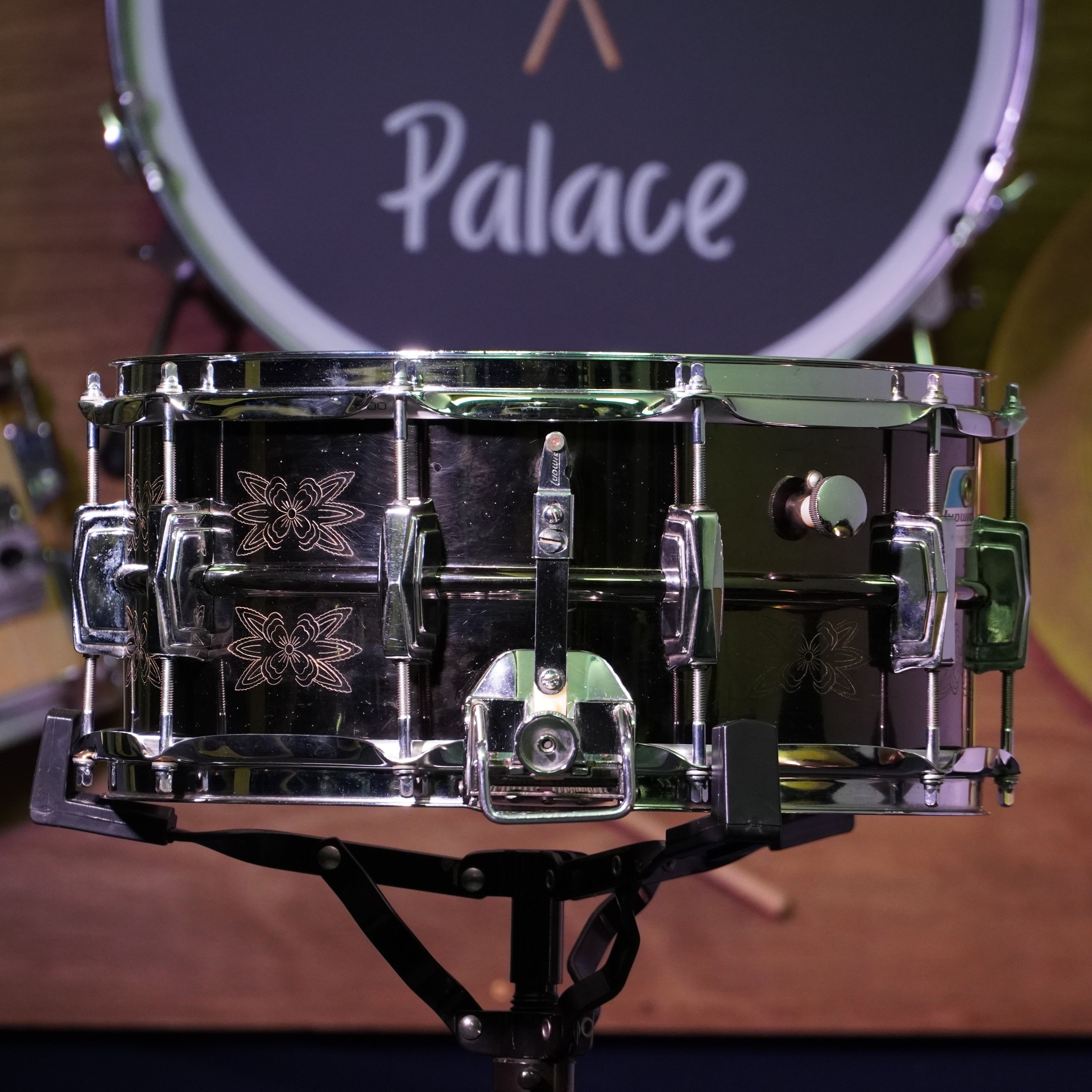 Ludwig No.453 Blue/Olive Badge Engraved Black Beauty Super