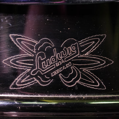 Ludwig No.453 Blue/Olive Badge Engraved Black Beauty Super-Sensitive 14"x6.5" Brass Snare Drum (Serial No. 2077981)