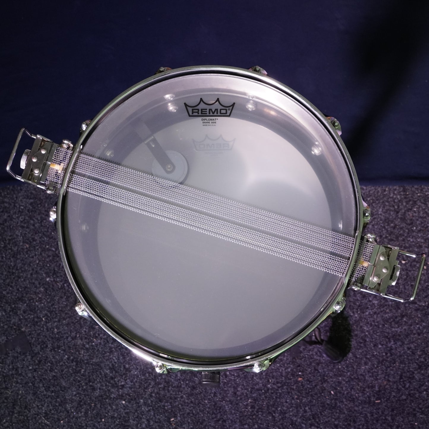 Ludwig No.453 Blue/Olive Badge Engraved Black Beauty Super-Sensitive 14"x6.5" Brass Snare Drum (Serial No. 2077981)