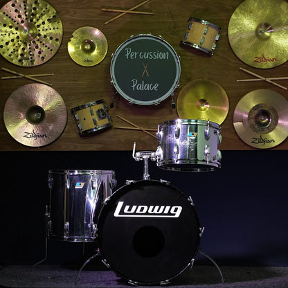 Ludwig 1970's Blue/Olive Badge Chrome Over Wood 3-Ply Drum Kit (Shell Pack)
