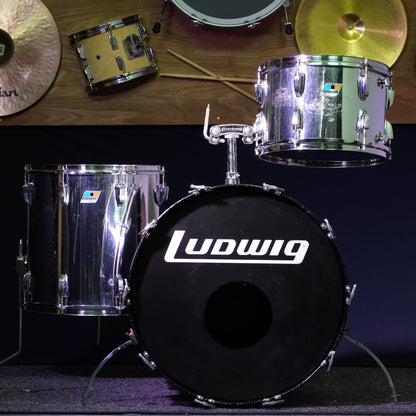 Ludwig 1970's Blue/Olive Badge Chrome Over Wood 3-Ply Drum Kit (Shell Pack)