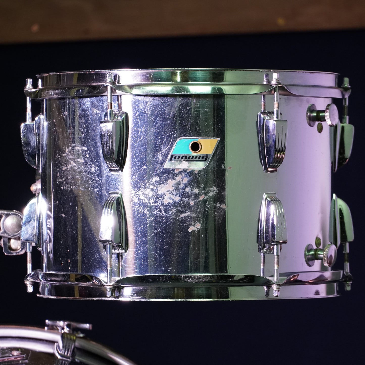 Ludwig 1970's Blue/Olive Badge Chrome Over Wood 3-Ply Drum Kit (Shell Pack)