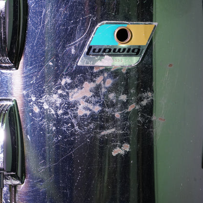 Ludwig 1970's Blue/Olive Badge Chrome Over Wood 3-Ply Drum Kit (Shell Pack)