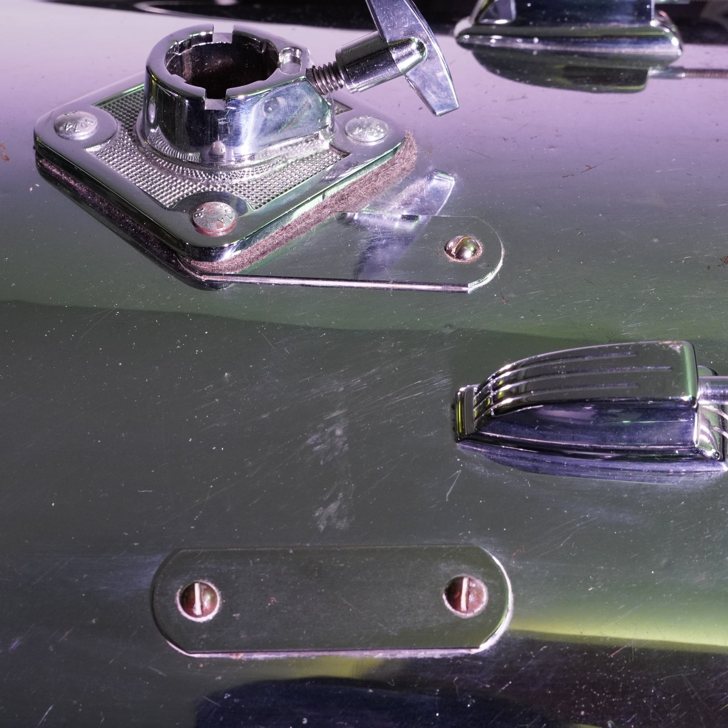 Ludwig 1970's Blue/Olive Badge Chrome Over Wood 3-Ply Drum Kit (Shell Pack)