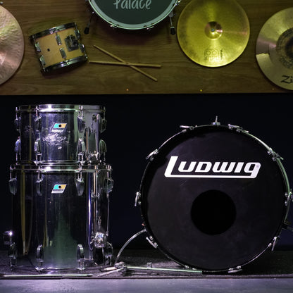 Ludwig 1970's Blue/Olive Badge Chrome Over Wood 3-Ply Drum Kit (Shell Pack)