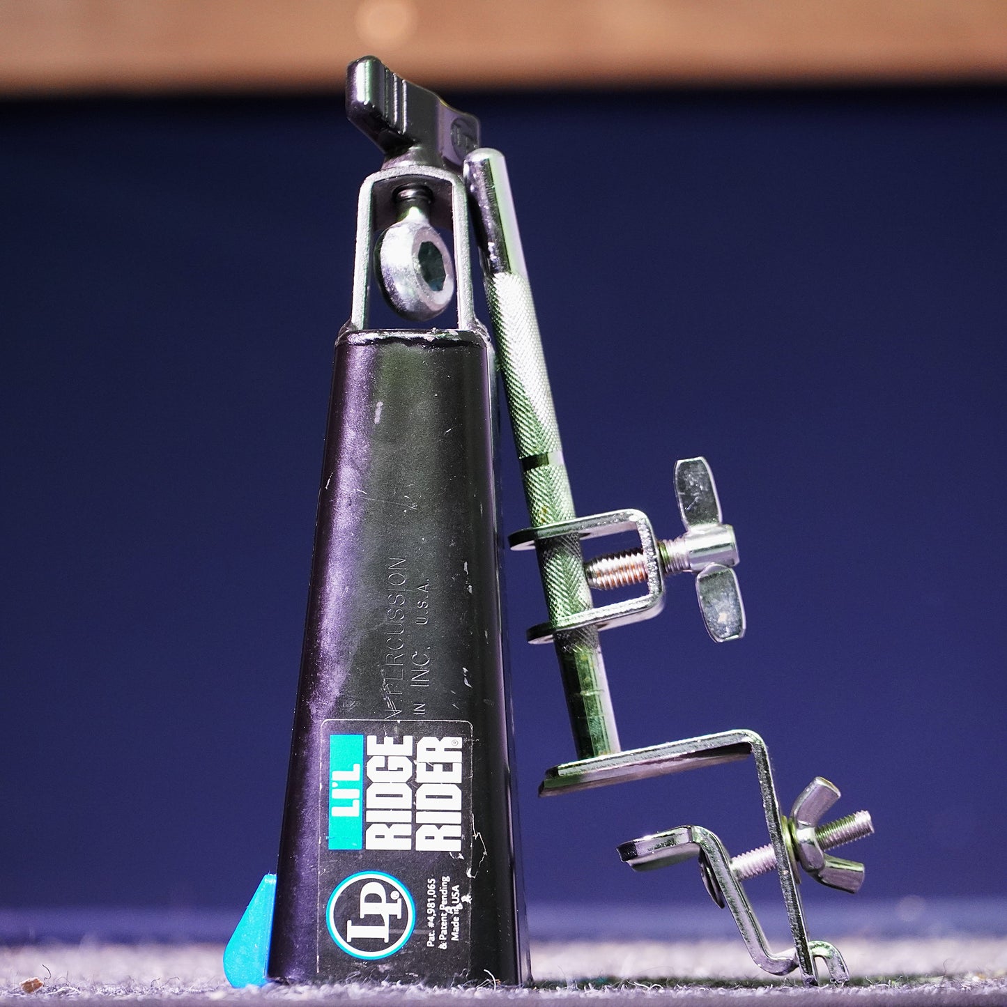 Latin Percussion LP005 Li'l Ridge Rider Cowbell w/ Bass Drum Attachment