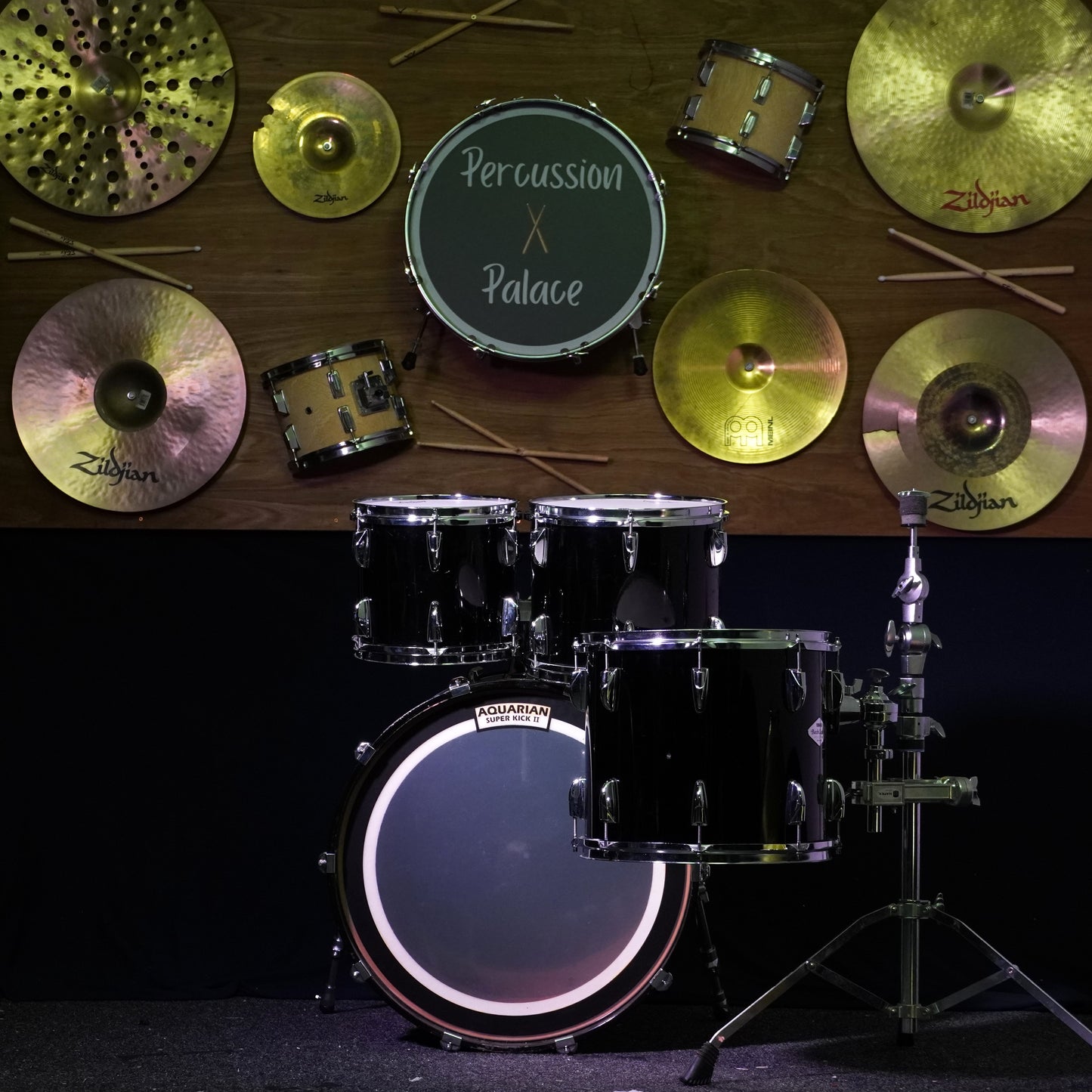 Yamaha Beech Custom Drum Kit in Piano Black (Shell Pack)