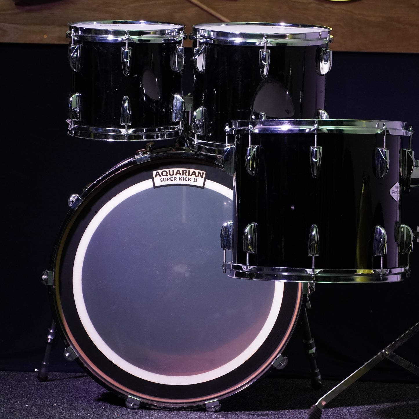 Yamaha Beech Custom Drum Kit in Piano Black (Shell Pack)