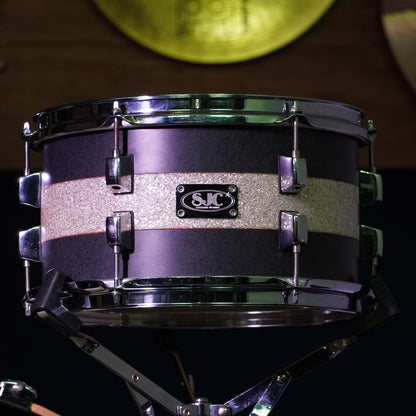 SJC Custom Maple Drum Kit in Matte Graphite w/ Silver Sparkle Stripe