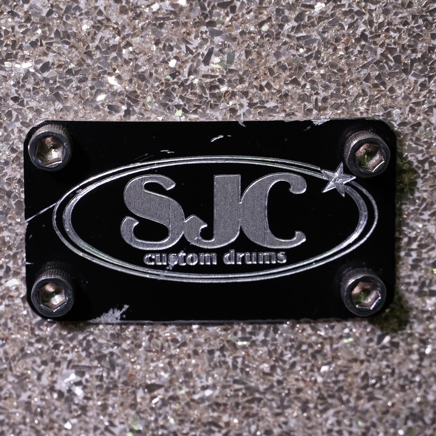 SJC Custom Maple Drum Kit in Matte Graphite w/ Silver Sparkle Stripe