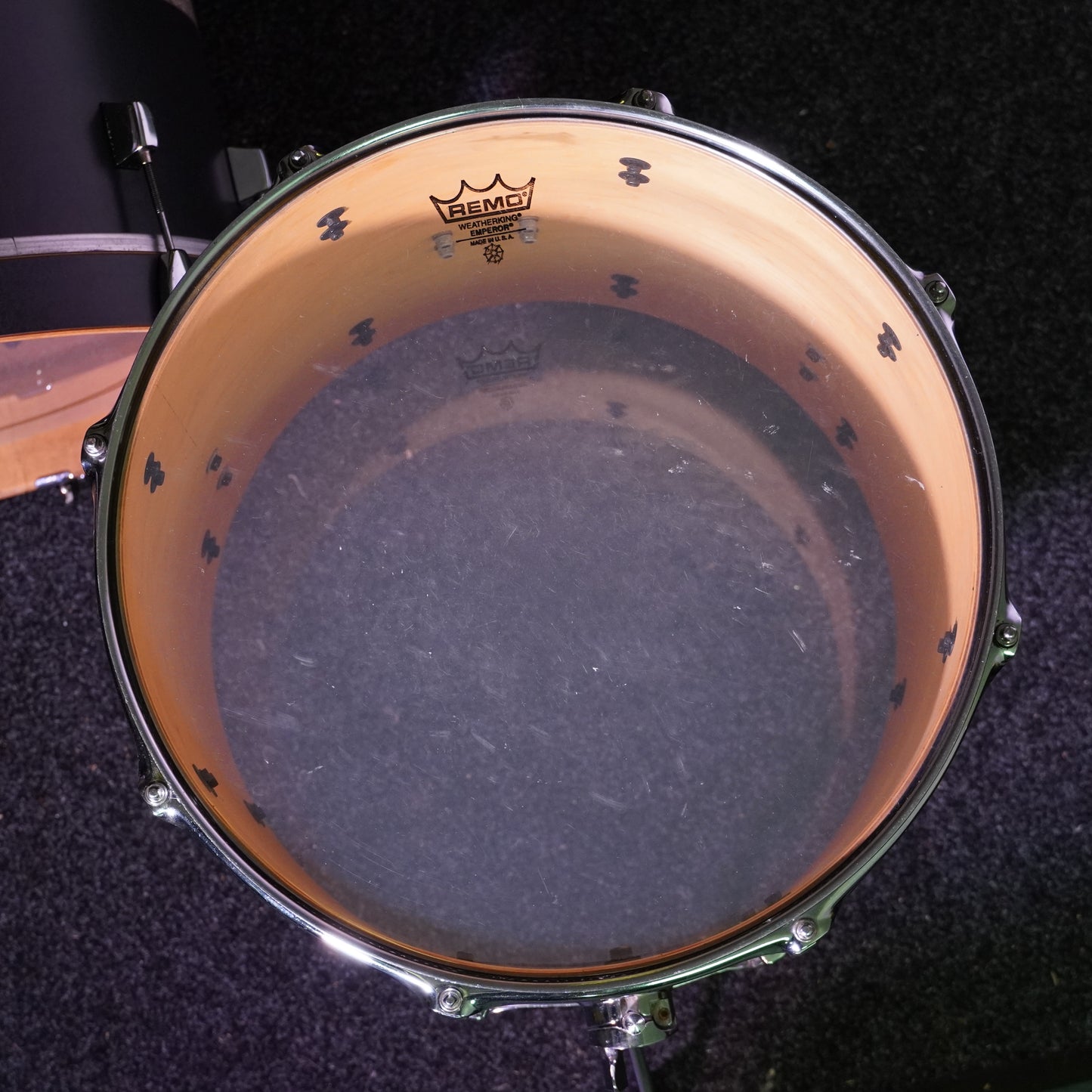 SJC Custom Maple Drum Kit in Matte Graphite w/ Silver Sparkle Stripe