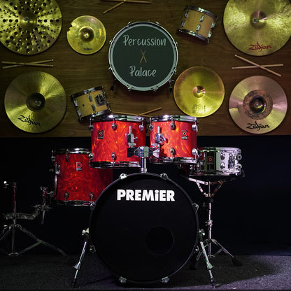 Premier APK Made in England Drum Kit in Satin Red Flame (Shell Pack)