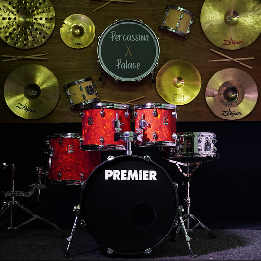 Premier APK Made in England Drum Kit in Satin Red Flame (Shell Pack)