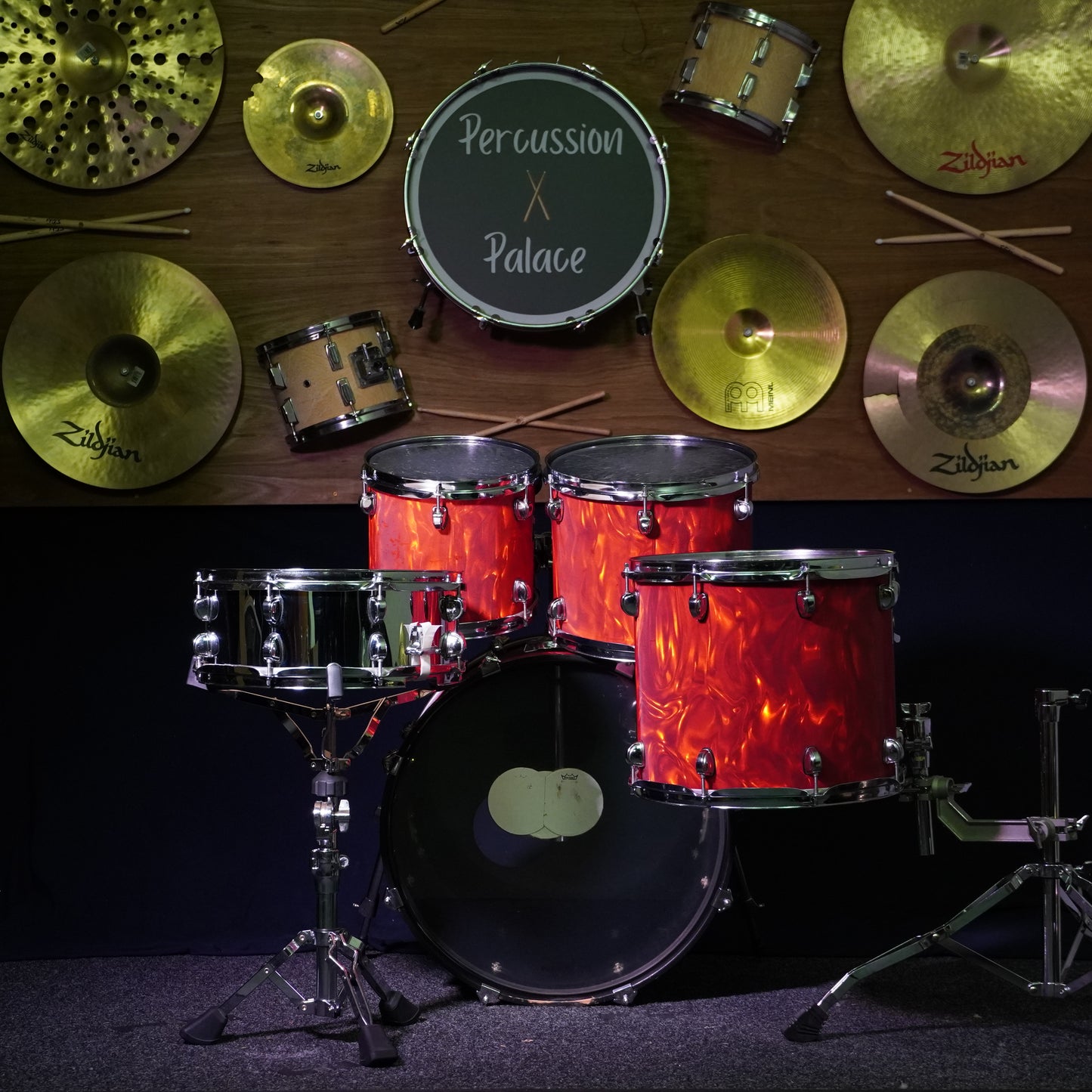 Premier APK Made in England Drum Kit in Satin Red Flame (Shell Pack)