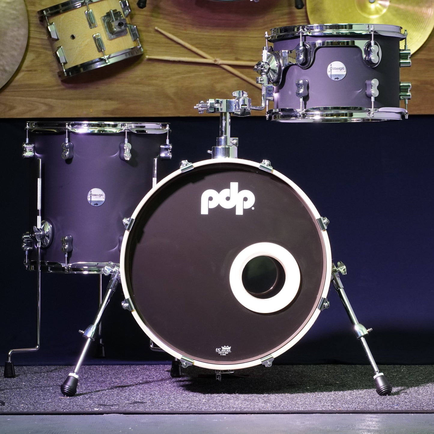 PDP Concept Maple Bop Drum Kit in Satin Black (Shell Pack)