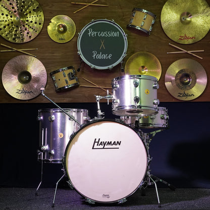 Hayman Vibrasonic Drum Kit in Silver w/ Matching Snare Drum (Shell Pack)